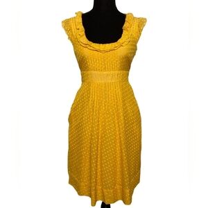 Moulinette Soeurs Yellow Swiss Dot Dress – Size 0 💛